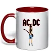 Чашка с цветной ручкой AC/DC print Красный фото