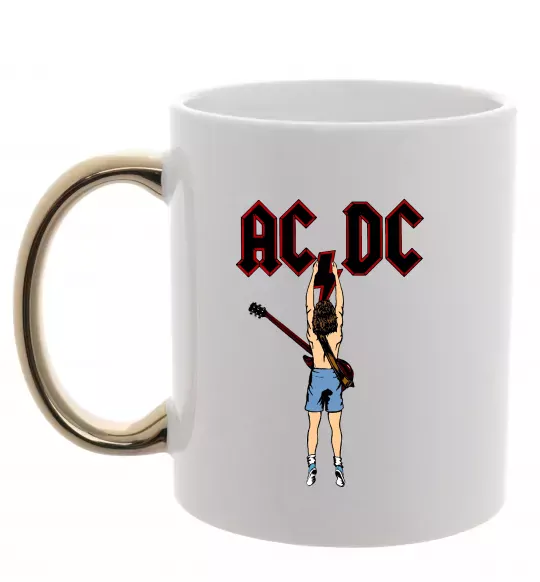 Чашка с цветной ручкой AC/DC print Золото фото