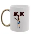 Чашка с цветной ручкой AC/DC print Золото фото