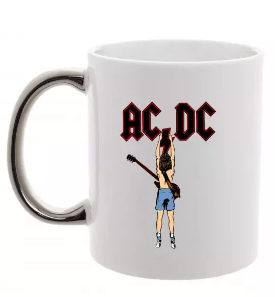 Чашка с цветной ручкой AC/DC print Серебро фото