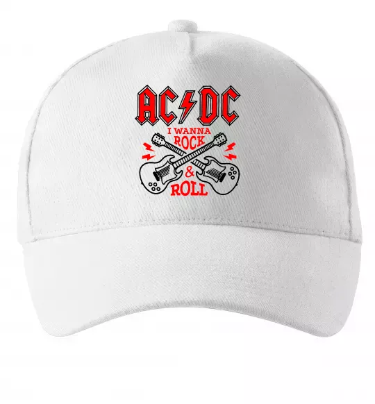 Кепка I wanna rock AC/DC Белый фото