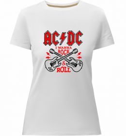 Жіноча преміум футболка I wanna rock AC/DC
