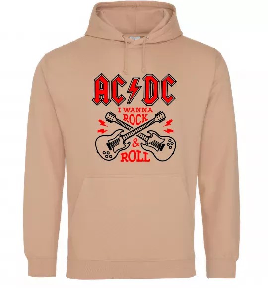 Жіноча толстовка (худі) I wanna rock AC/DC Пісочний фото
