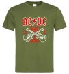 Мужская футболка I wanna rock AC/DC Оливковый фото
