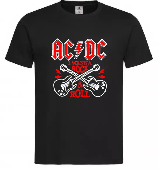 Мужская футболка I wanna rock AC/DC Черный фото