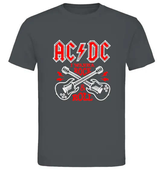 Мужская футболка I wanna rock AC/DC Графит фото