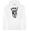 Мужская толстовка (худи) AC/DC skull Белый фото