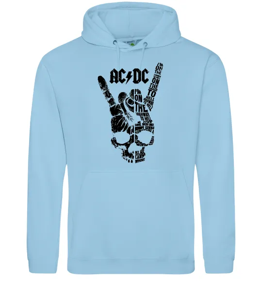 Жіноча толстовка (худі) AC/DC skull Блакитний фото