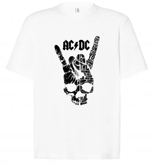 Футболка Оверсайз AC/DC skull Белый фото