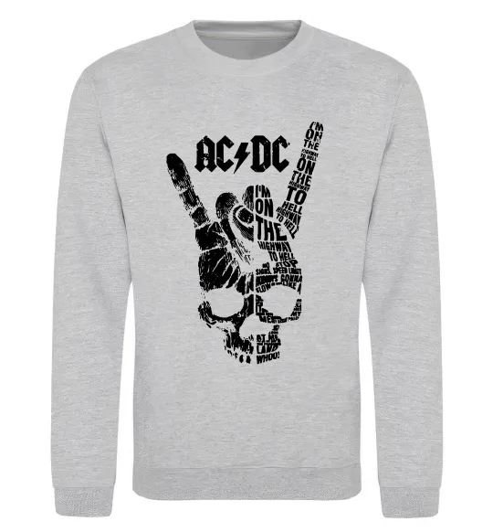 Світшот AC/DC skull Сірий меланж фото