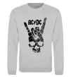 Світшот AC/DC skull Сірий меланж фото