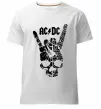 Мужская премиум футболка AC/DC skull Белый фото