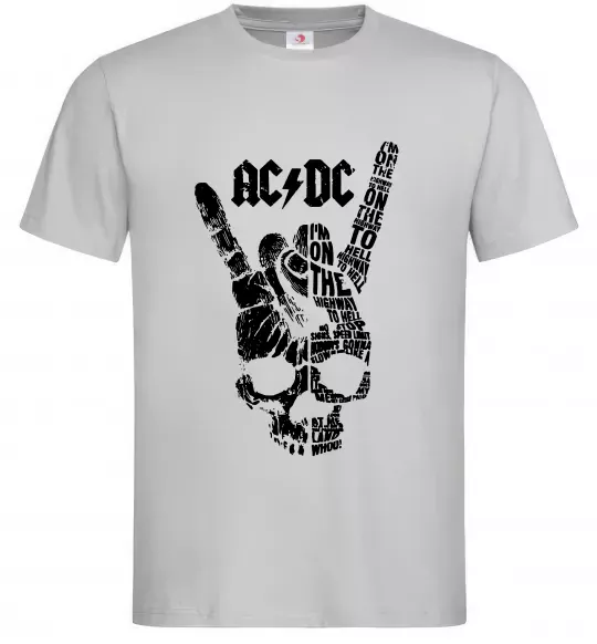 Чоловіча футболка AC/DC skull Сірий фото