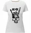 Женская премиум футболка AC/DC skull Белый фото
