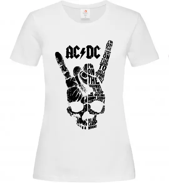 Женская футболка AC/DC skull Белый фото