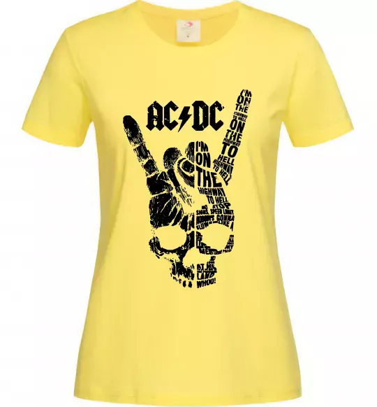 Женская футболка AC/DC skull Лимонный фото