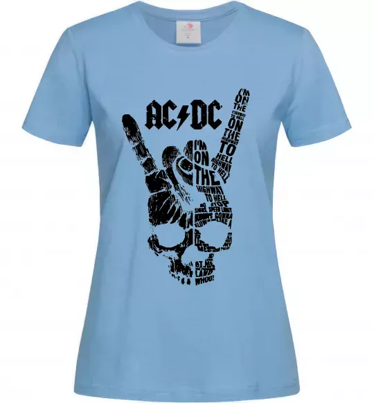 Женская футболка AC/DC skull Голубой фото