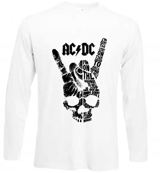 Лонгслив AC/DC skull Белый фото