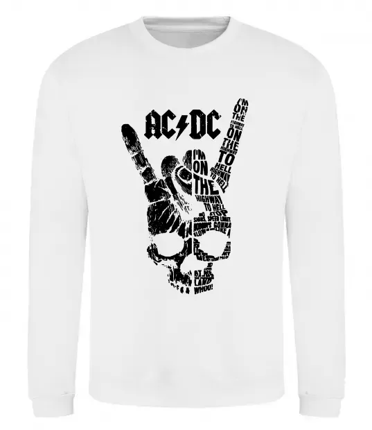 Світшот AC/DC skull Білий фото