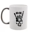 Чашка с цветной ручкой AC/DC skull Серебро фото