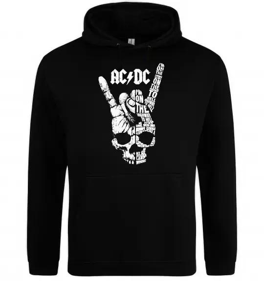 Женская толстовка (худи) AC/DC skull Черный фото