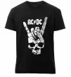 Мужская премиум футболка AC/DC skull Черный фото