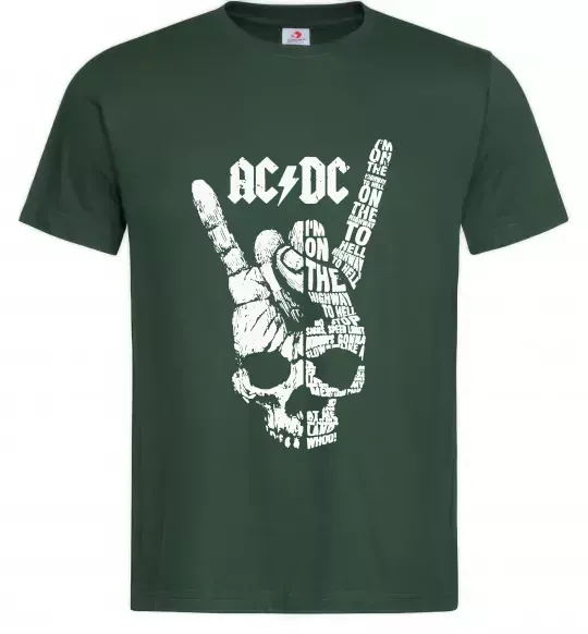 Чоловіча футболка AC/DC skull Темно-зелений фото
