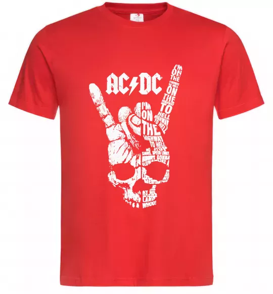 Чоловіча футболка AC/DC skull Червоний фото