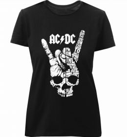 Женская премиум футболка AC/DC skull