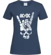 Женская футболка AC/DC skull Темно-синий фото