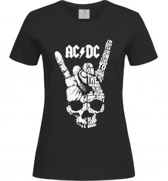 Женская футболка AC/DC skull Черный фото