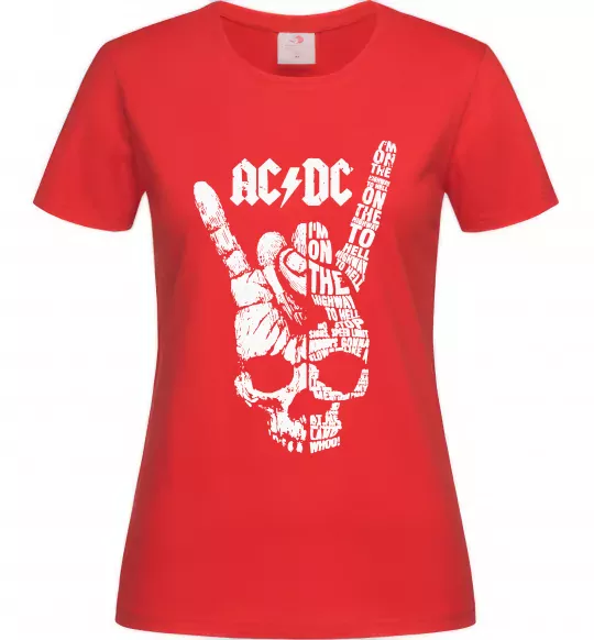 Женская футболка AC/DC skull Красный фото