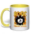 Чашка с цветной ручкой Highway to hell Ангус Янг Солнечно желтый фото