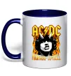 Чашка с цветной ручкой Highway to hell Ангус Янг Глубокий темно-синий фото