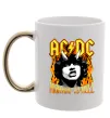 Чашка с цветной ручкой Highway to hell Ангус Янг Золото фото