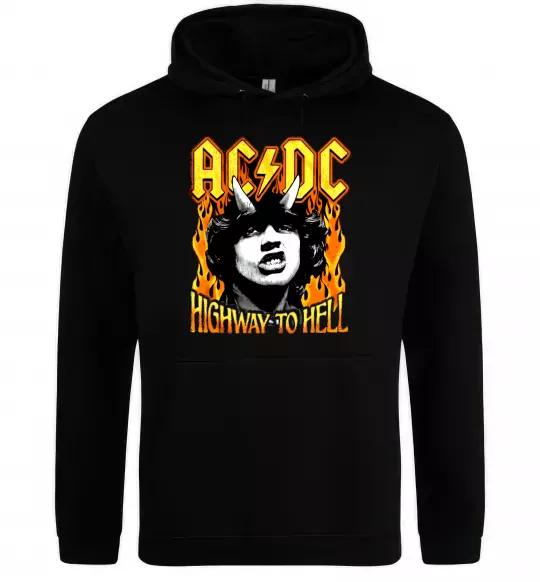 Женская толстовка (худи) Highway to hell Ангус Янг Черный фото