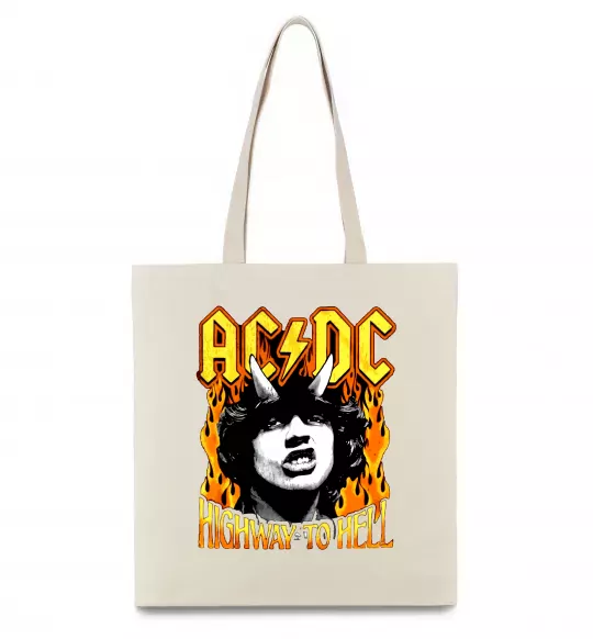 Эко-сумка Highway to hell Ангус Янг Бежевый фото