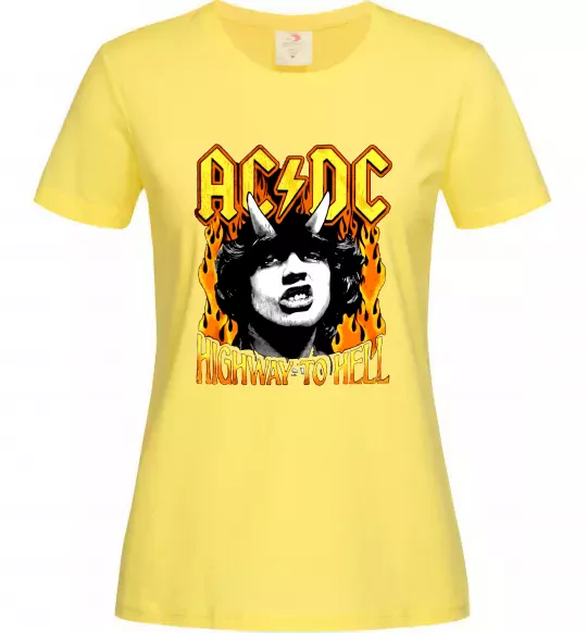 Жіноча футболка Highway to hell Ангус Янг Лимонний фото