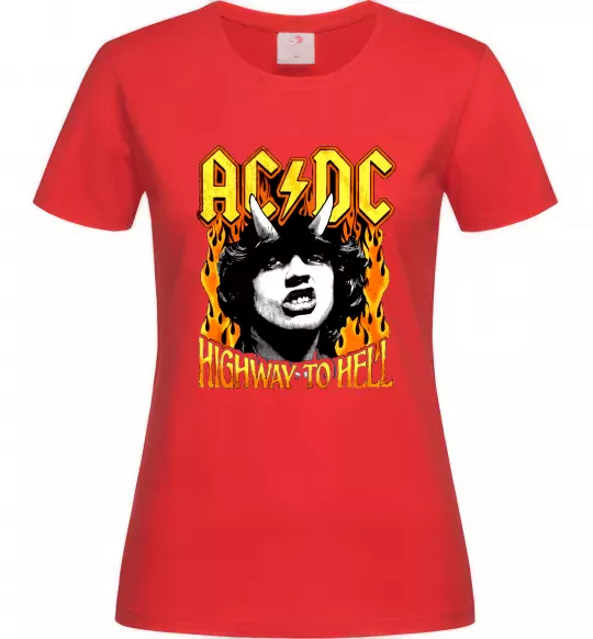 Жіноча футболка Highway to hell Ангус Янг Червоний фото