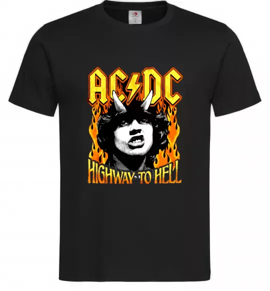 Чоловіча футболка Highway to hell Ангус Янг Чорний фото