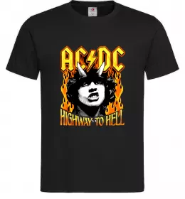 Мужская футболка Highway to hell Ангус Янг Черный фото