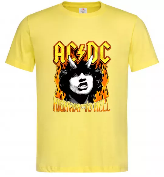 Чоловіча футболка Highway to hell Ангус Янг Лимонний фото