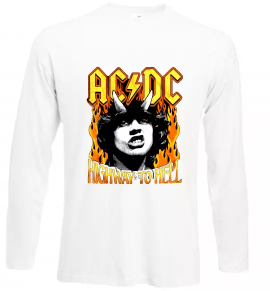 Лонгслів Highway to hell Ангус Янг Білий фото