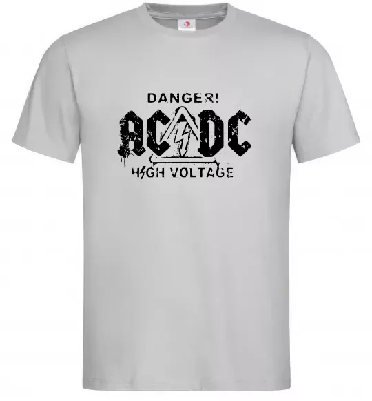 Мужская футболка High voltage AC/DC Серый фото