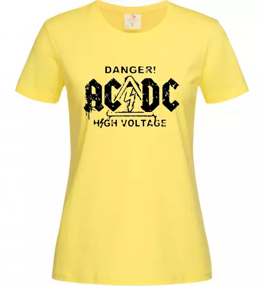 Женская футболка High voltage AC/DC Лимонный фото