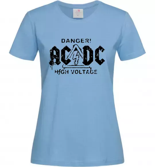 Женская футболка High voltage AC/DC Голубой фото