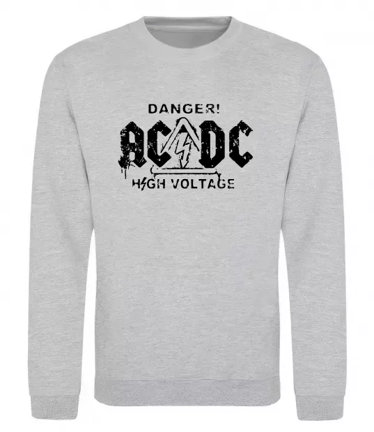 Світшот High voltage AC/DC Сірий меланж фото