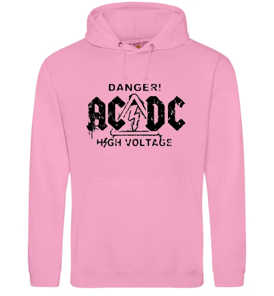 Мужская толстовка (худи) High voltage AC/DC Розовый фото