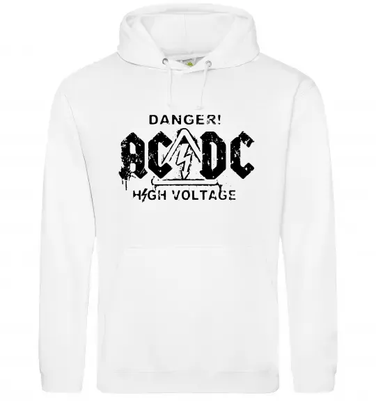 Мужская толстовка (худи) High voltage AC/DC Белый фото