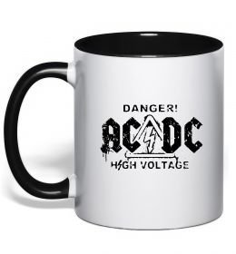 Чашка з кольоровою ручкою High voltage AC/DC Чашка з кольоровою ручкою High voltage AC/DC